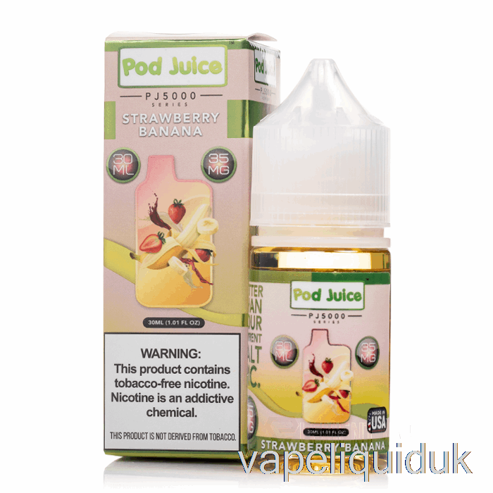 Strawberry Banana - Pod Juice PJ5000 - 30mL 55mg Vape Liquid